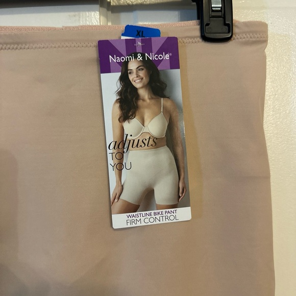 Naomi & Nicole 7458 Adjusts to You Waistline Bike Pant Firm Control Sz XL Beige - Picture 4 of 12